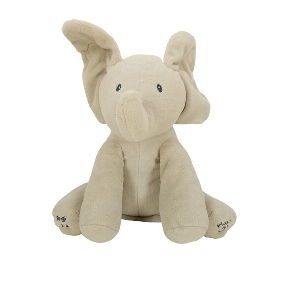 Baby Gund Plush Flappy The Elephant Gray Sings Plays Peek A Boo Animated Toy - Picture 1 of 11